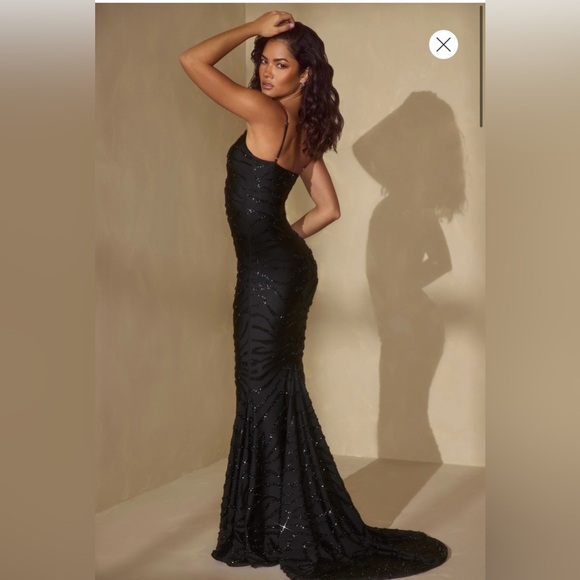 Embellished Maxi Dress in Black - Picture 3 of 5